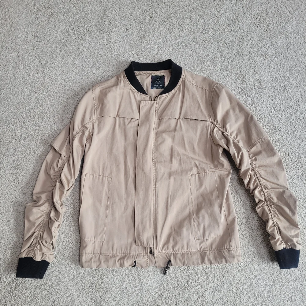*NWOT* Antioch Ruched Sleeve Bomber Jacket Streetwear Lightweight Coat Sz S - Picture 8 of 9